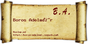 Boros Adelmár névjegykártya